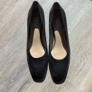 Franco Sarto Black Square-Toe Heels